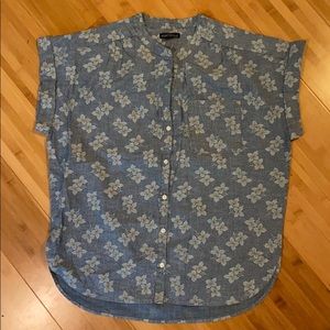 J Crew Floral Chambray Camp Shirt